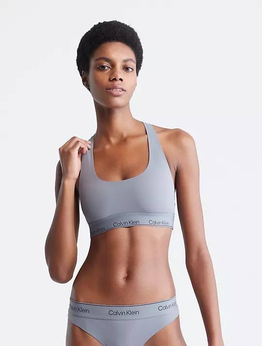 Набір Calvin Klein modern perfomance unlined bralette+bikini - asphalt grey (розмір M)