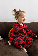 Дитяча піжама з вареної бавовни в червону клітинку