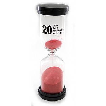 Годинник пісочний None на 20 хвилин 14х4.5х4.5 см Червоний пісок (DN32236D)