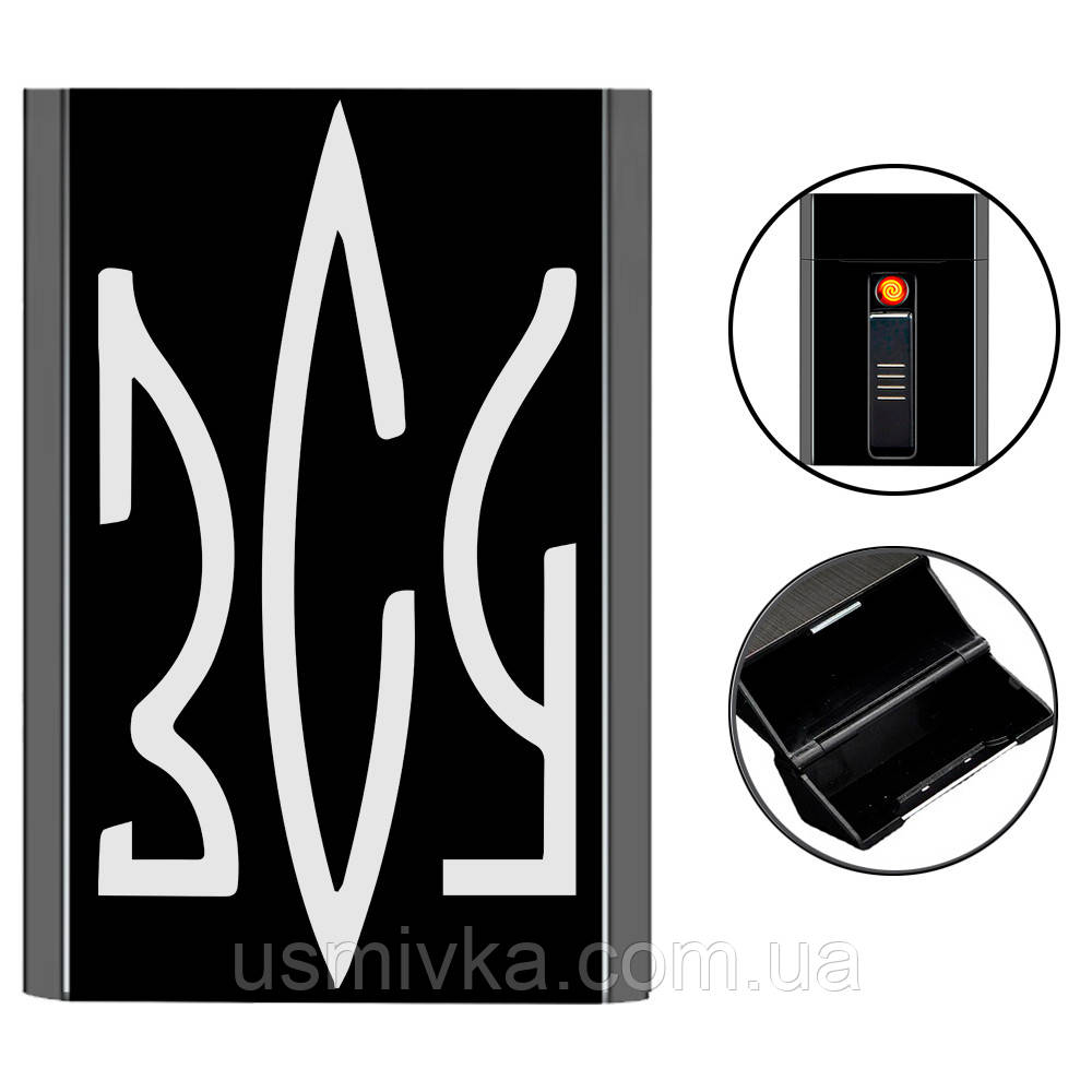 Запальничка usb з футляром ЗСУ в подарунковій упаковці US-369U1