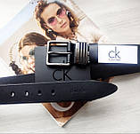 Чоловічий шкіряний ремінь CK у фірмовій коробці, фото 3
