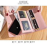 Женский БАРБИ кошелек клатч портмоне КОРОНА розовый, жіночий горизонтальний гаманець кольору барбі, фото 5