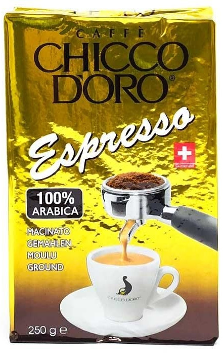 ОРИГІНАЛ! Кава мелена Chicco D'oro Espresso 250г, смачна 100% Arabica Швейцарія