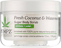 Скраб для тела сахарный Кокос-Арбуз HEMPZ Coconut and Watermelon Sugar Body Scrub 176 г