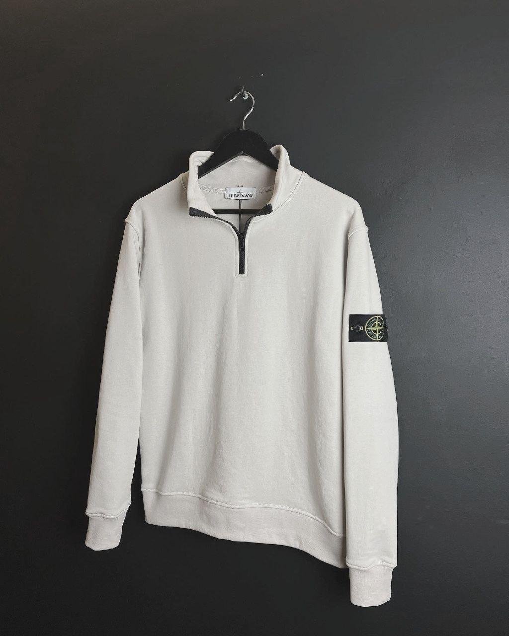 Олімпійка stone island Crewneck чоловіча осіння весняна тринитка біла кофта стон айленд толстовка весна осінь