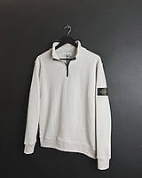 Олимпийка Stone Island CREWNECK мужская осенняя весенняя белая | Кофта Стон Айленд Толстовка весна осень