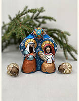 Шопка скульптурна різдвяна Композиція «Свята родина» і 2 вівці» ручної роботи, handmade святковий декор