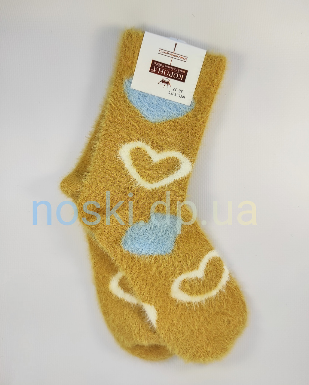 Шкарпетки підліткові теплі норка кашемір розмір 32-37 термо для дівчинки зимові жовті