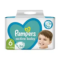 Підгузки Pampers Active Baby розмір 6 (13-18 кг), 56 шт