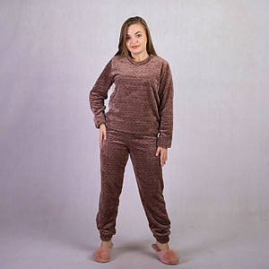 Жіноча махрова піжама "Коса коричневий" 42-54р.