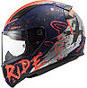 МОТОШОЛОМ ЗАКРИТИЙ LS2 FF353 RAPID NAUGHTY КОЛІР MATT BLUE ORANGE, фото 2