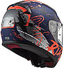 МОТОШОЛОМ ЗАКРИТИЙ LS2 FF353 RAPID NAUGHTY КОЛІР MATT BLUE ORANGE, фото 3