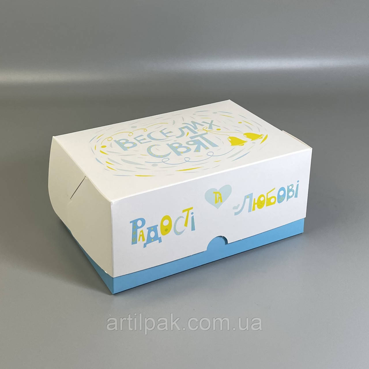 Коробка для десертів і капкейків Веселих свят/ Ланч бокс Веселих свят 180*120*80, фото 1