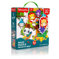 Maxi puzzle "Fisher Price. Мої веселі друзі" (укр), в кор. 21*21*6см, ТМ Vladi Toys, Украина (6) (VT1711-10)