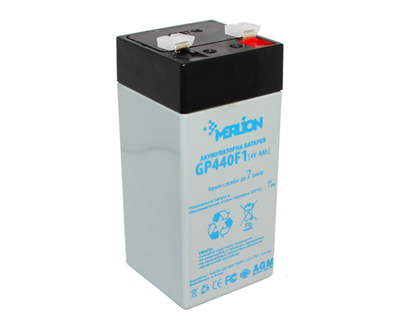 Акумуляторна батарея MERLION AGM GP440F1 4 V 4 Ah ( 47 x 47 x 100 (105) )