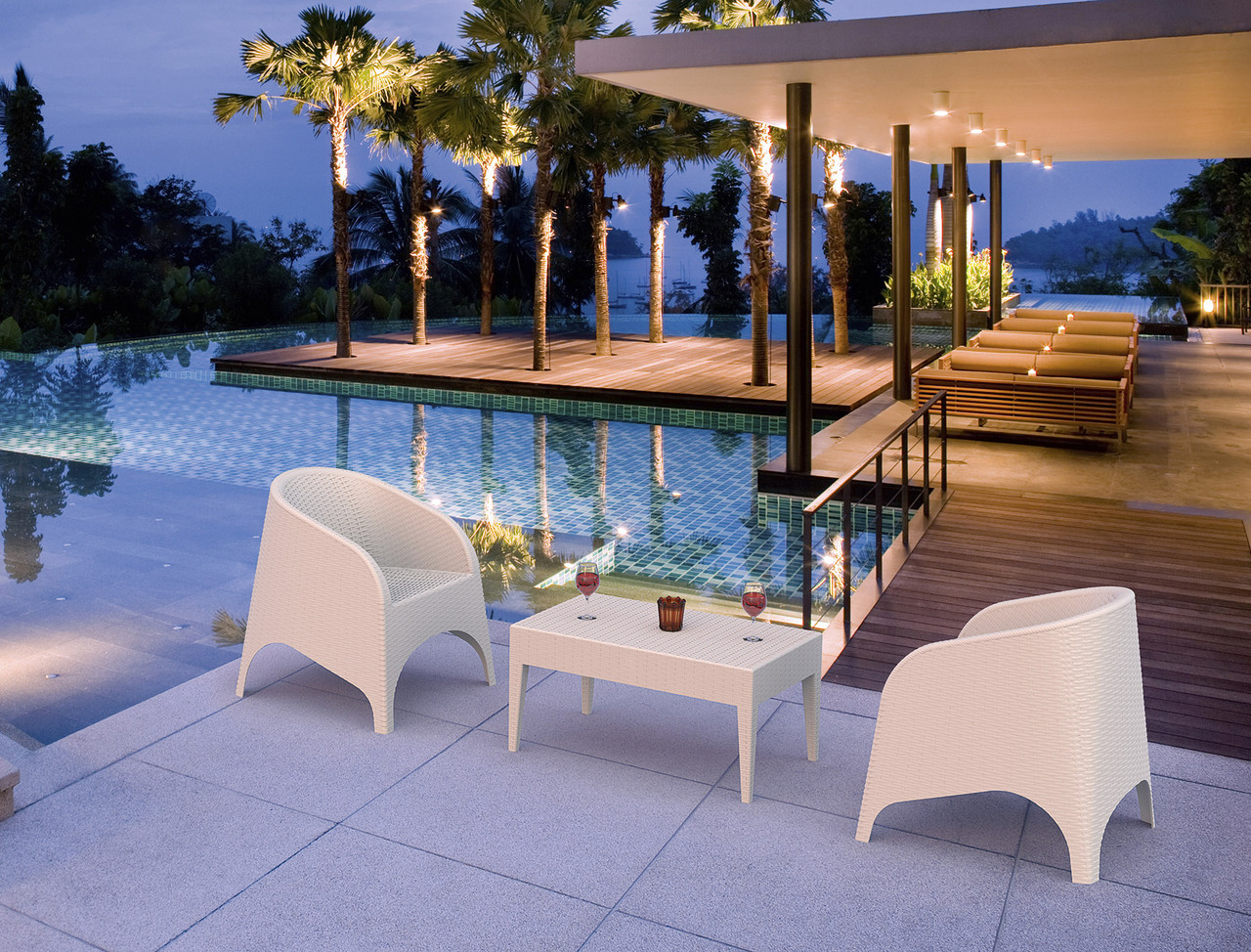 Столик пластиковий Miami Lounge Tadle Siesta, білий