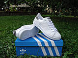 Кросівки жіночі/чоловічі Adidas Stan Smith white/black (нат.шкіра) р.36-40;42, фото 2
