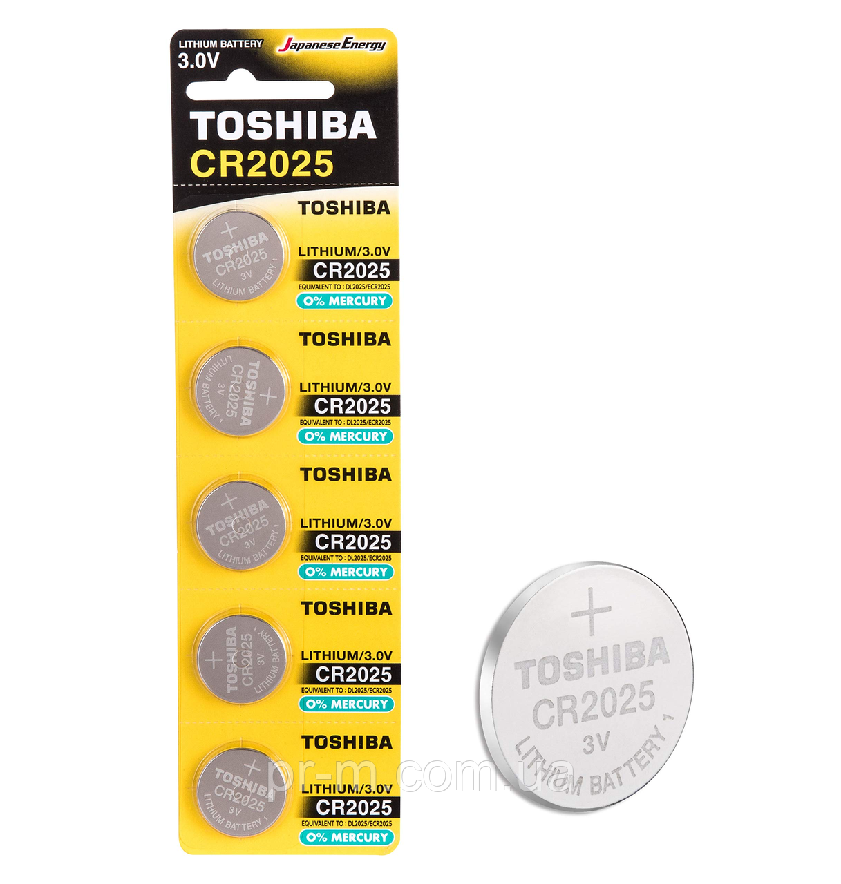Батарейка TOSHIBA 2025 (5 шт. на блістері) Ціна вказана за 1 шт.