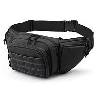 Нагрудная поясная сумка бананка на пояс из MOLLE Black.