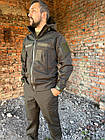 Костюм тактичний демісезонний софтшелл Олива, чоловічий комплект утеплена куртка на флісі та штани, фото 3