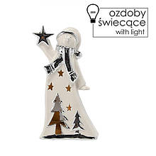 РІЗДВЯНА ФІГУРКА - СНІГОВИК ІЗ ЗІРКОЮ 21 СМ LED Chomik Gdow