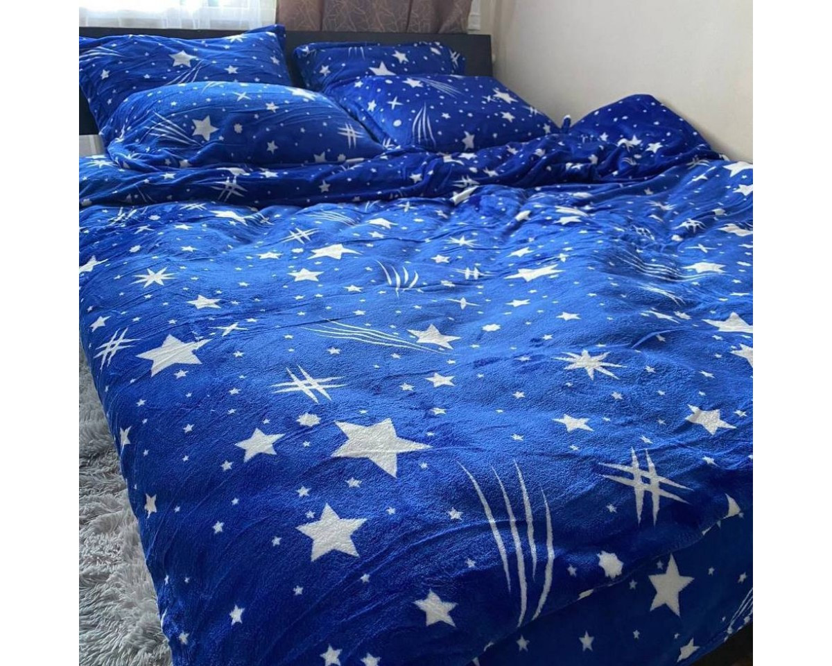 Велюрова постільна білизна полуторна комплект/тепла постільна білизна, фото 1