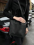 Шкіряна жіноча сумка ANGE чорна, фото 5