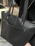 Шкіряна жіноча сумка ANGE чорна, фото 9
