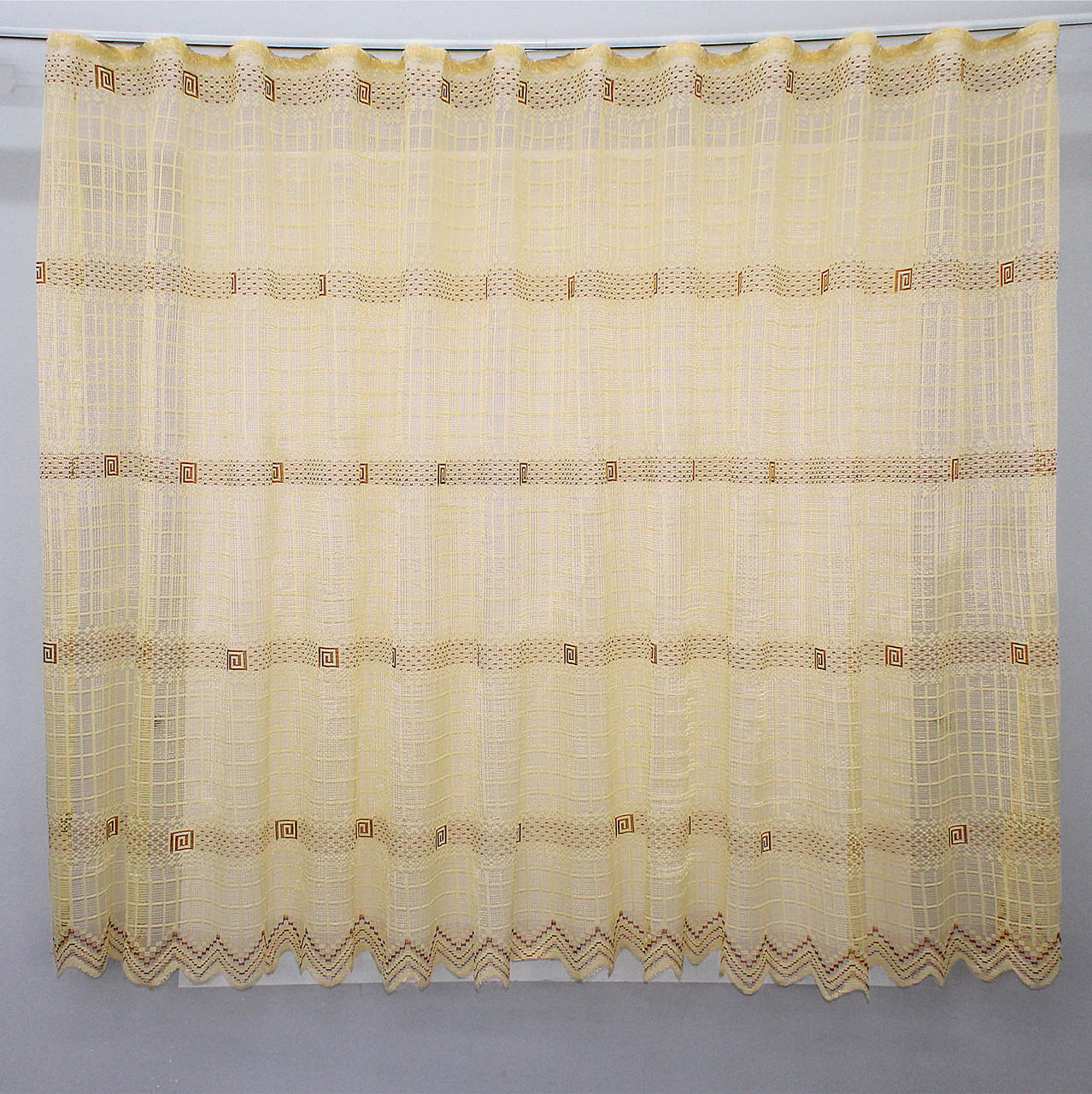 Залишок (2,4х1,5 м.) тканини з рулона, тюль сітка, "Juli". Колір карамельний з коричневим. Код 1261ту 00-408, фото 1