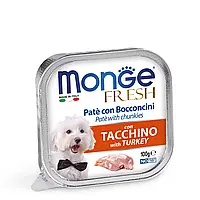 Консервы для собак Monge Fresh паштет из мяса индейки 100 г