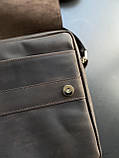Чоловіча шкіряна сумка EDWIN коричнева, фото 5