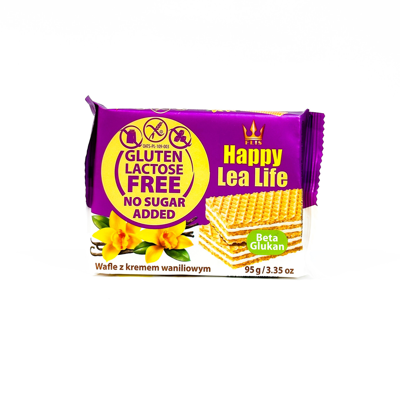 Вафлі ванільні без глютену без цукру без лактози 95г Lea Life