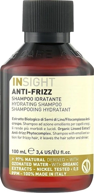 Шампунь зволожуючий для волосся Insight Anti-Frizz Hair Shampoo Hydrating 100 мл