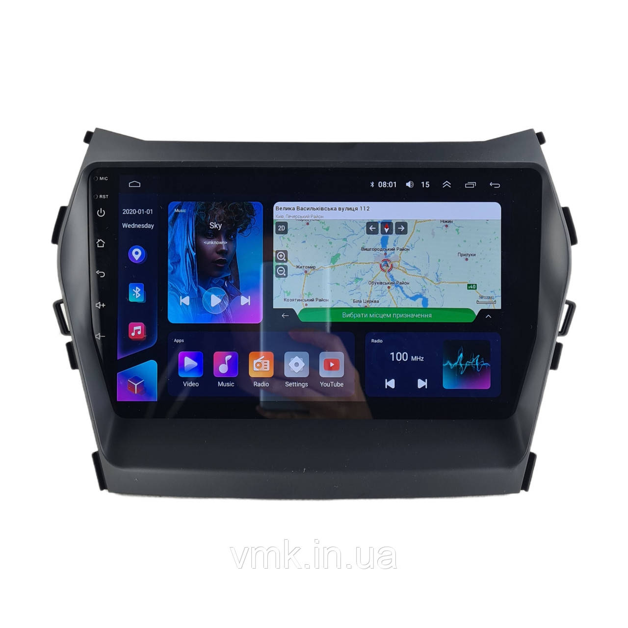 Авто магнітола Hyundai IX45 and SantaFe 2013-2017 на Android 12+ CarPlay 8 core Platform XyAuto