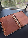 Шкіряна папка для сімейних документів FAMILY FOLDER коньячна, фото 4