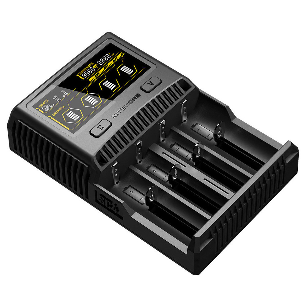 Зарядний пристрій Nitecore SC4 (для акумуляторів Ni-Cd Ni-Mh Li-Ion IMR LiFePO4) 220V-12V