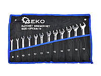 Набор комбинированных ключей с трещоткой 12 шт. 8-19мм Geko G10343