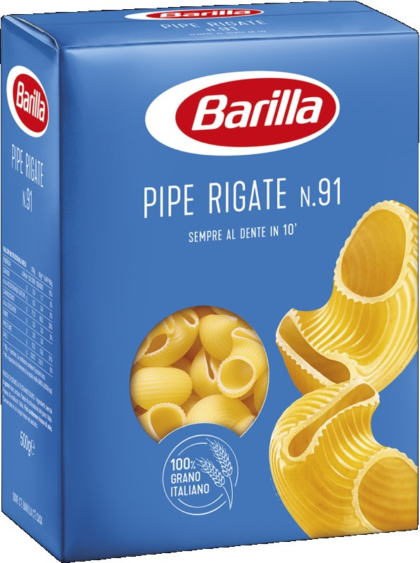 Макароны Barilla Pipe Rigate n.91 большие макароны 500 г Италия (ID ...