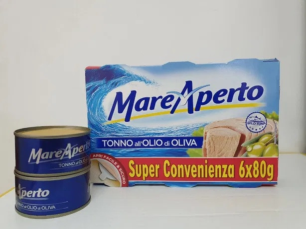 Тунец кусочками Mare Aperto Tonno all Olio di Oliva в оливковом масле упаковка 6х80 г Италия - фото 2 - id-p2016052690