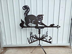 Флюгер Кіт, Кішка з мишкою, флюгер на дах з металу 2 мм.