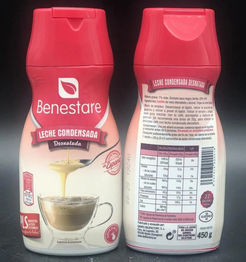Сгущенное молоко обезжиренное Benestare Leche Condensada Desnatada 450 г Испания - фото 4 - id-p2016050045
