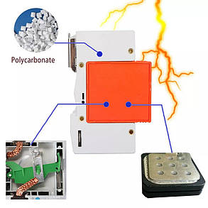 Пристрій захисту від імпульсних перенапруг УЗІП AC 1P 60, фото 2