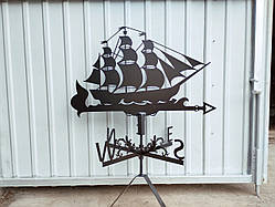 Флюгер Корабель, Вітрильник, флюгер на дах з металу 2 мм.