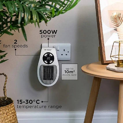 Мобільний тепловентилятор Портативний нагрівач Portable Heater 500w з LCD-дисплеєм, Amazon, Німеччина, фото 1
