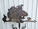 Флюгер Їжак, флюгер на дах з металу 2 мм., фото 3