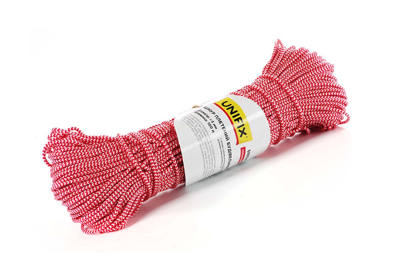 Мотузка плетена Unifix 1.5мм x 100м будівельна (699583), фото 1