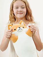 Детская мягкая плюшевая игрушка собака Батон Корги 90 см
