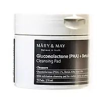 MARY&MAY Очисні та відлущувальні педи для зняття макіяжу з глюконолактоном +березовим соком 70 шт.