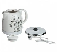 Электрочайник керамический 1.5л с 3х уровневой защитой Электрический чайник бытовой дисковый из керамики белый