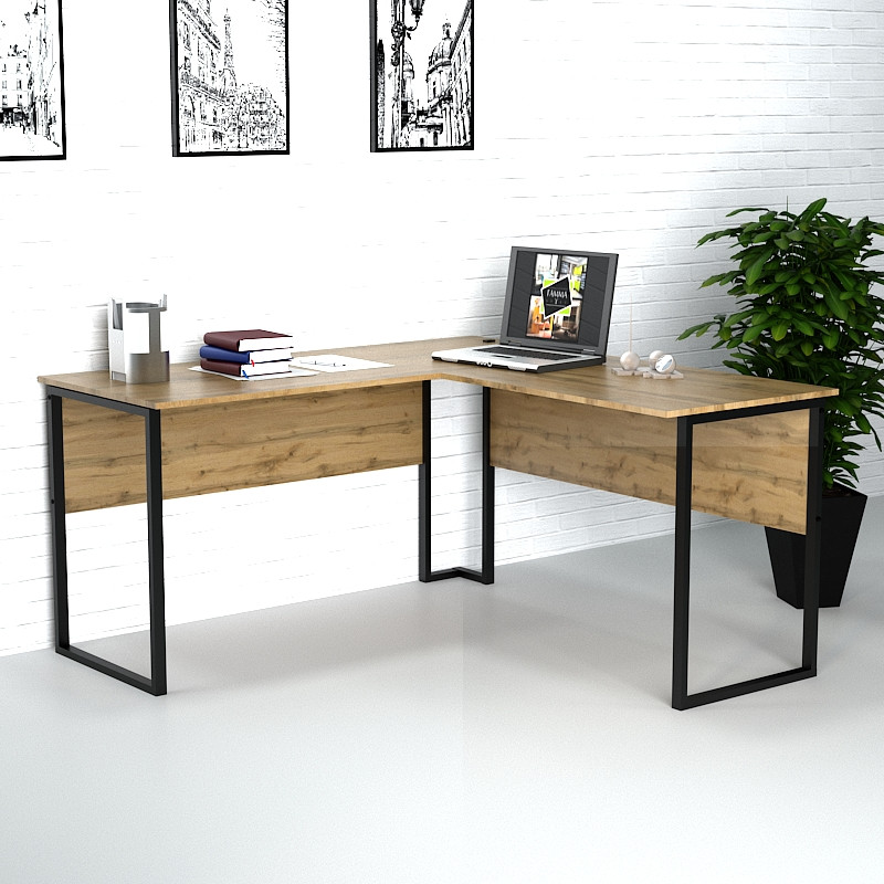 Офісний стіл лофт СУЛГ-1-1 (1400x1400x750) Дуб Аппалачі Гамма стиль